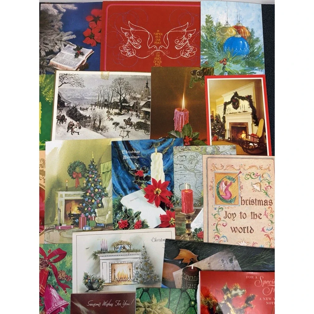 Vintage Christmas Cards Fronts ONLY Traditional Scrapbooking Decoupage Lot 50+